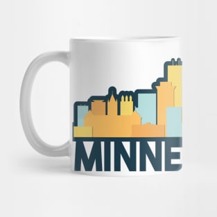 Orange, Teal, Yellow, Navy Minneapolis Skyline Mug